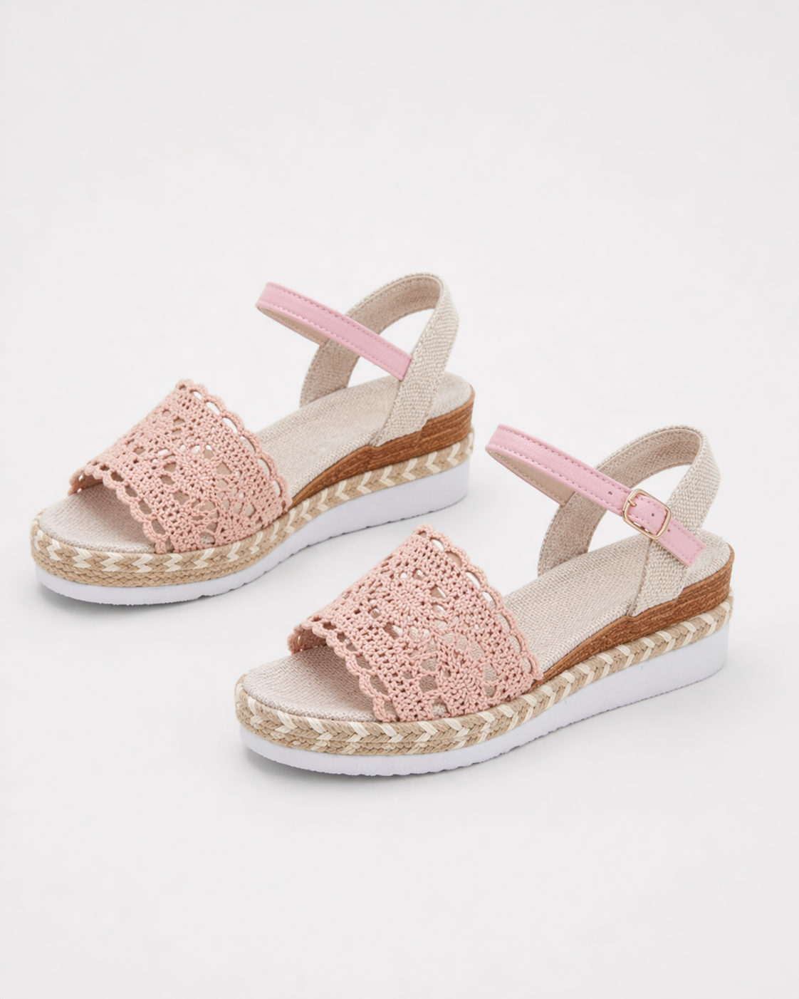 Nadia | Crochet Espadrille Wedge Sandals for Women | Boho Beach Style