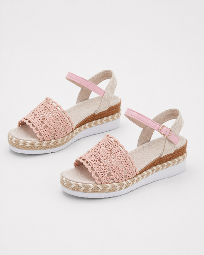 Nadia | Crochet Espadrille Wedge Sandals for Women | Boho Beach Style
