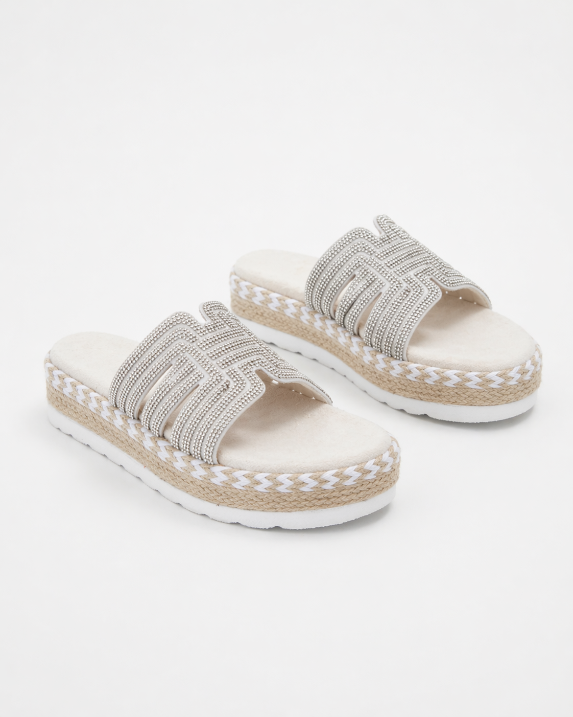 Celeste | Rhinestone Espadrille Platform Sandals for Women | Effortless Shimmer