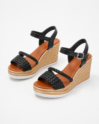 Valentina | Espadrille Wedge Platform Sandals with Ankle Strap