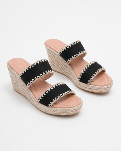 Rosa | Woven Espadrille Wedge Sandals for Women | Coastal Summer Vibes