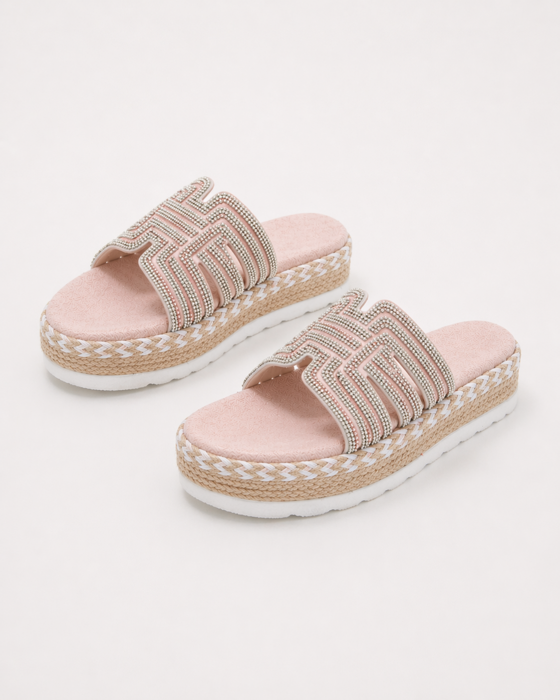 Celeste | Rhinestone Espadrille Platform Sandals for Women | Effortless Shimmer